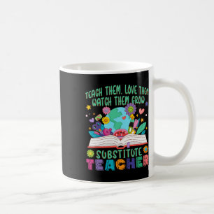 Taza De Café Maestra sustituta Daisy Flower Profesora sustituta
