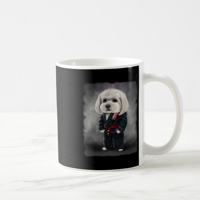 Taza De Café Maestría De Judo Karate De Perro Maltés En Judogi  (Derecha)