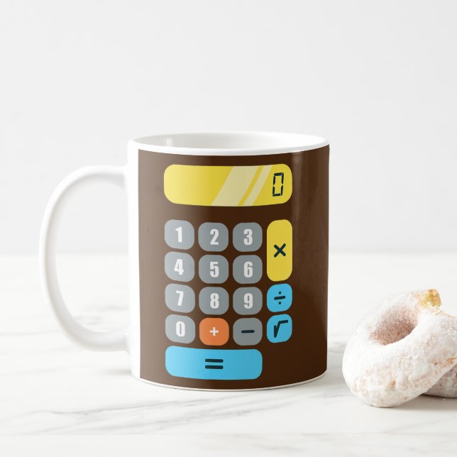 Taza De Café Maestría en Matemáticas Calculadora de Matemáticas (Con donut)