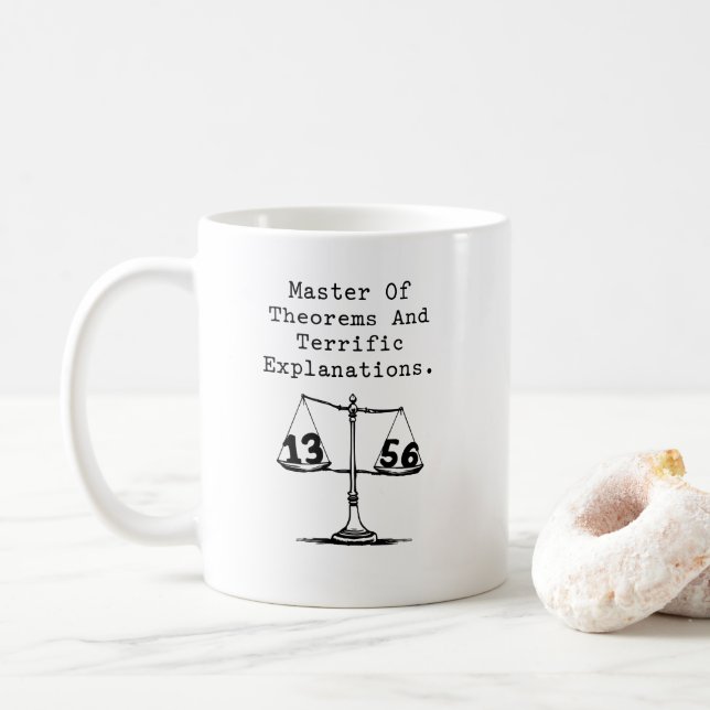 Taza De Café Maestro de Teoremas Explicaciones Terribles (Con donut)