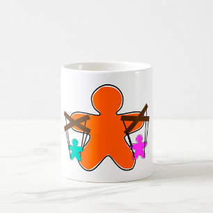 Taza De Café Maestro de Titeres de Jengibre Controlando Persona