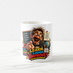 Taza De Café Maestro Entusiasta Aprende Ríe Mejora
