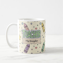 Taza De Café Maestro Escuela Patrón Lápiz de Cera 