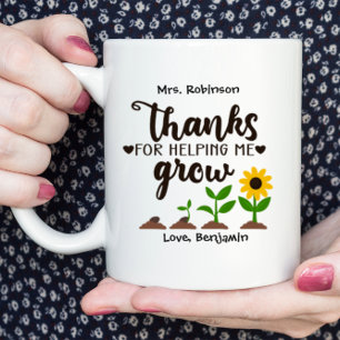 Taza De Café Maestro Gracias por Ayudarme a Crecer Girasol