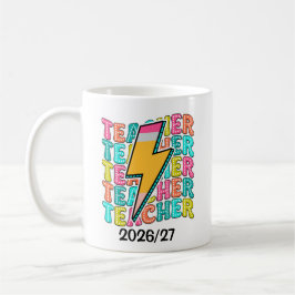 Taza De Café Maestro Retro Lápiz Rayo Regreso a la Escuela