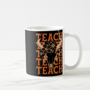 Taza De Café Maestro Western Boho Oeste Salvaje Cráneo de Toro
