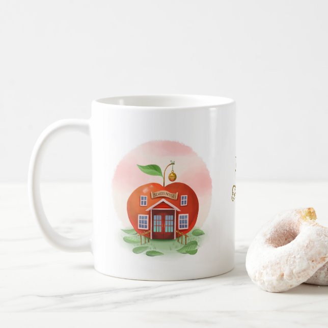 Taza De Café Maestros de Apple Schoolhouse (Con donut)