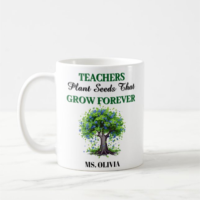 Taza De Café Maestros plantan semillas - regalo para profesores (Izquierda)