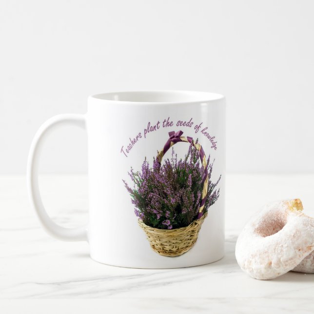 Taza De Café Maestros Siembran Semillas Lavanda (Con donut)