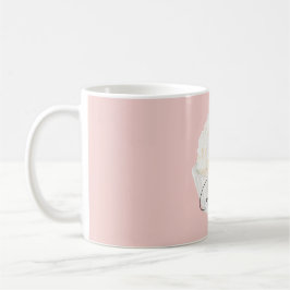 Taza De Café Magdalena de coco blanca rosa