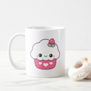 Taza De Café Magdalena de Fresa Adorable
