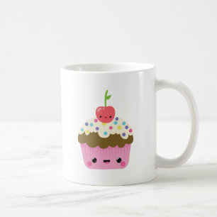 Taza De Café Magdalena de Kawaii con la cereza en el top