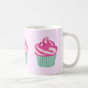 Taza De Café Magdalenas rosadas lindas patrón rosa pastel
