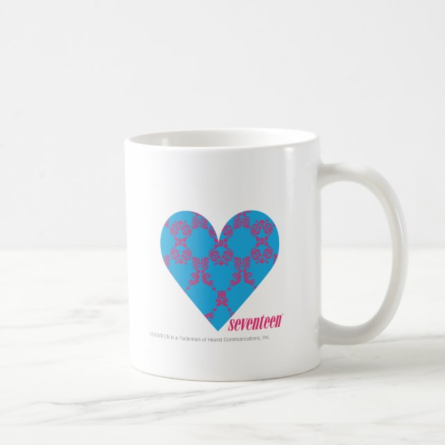 Taza De Café Magenta-Aguamarina 3 del damasco (Derecha)