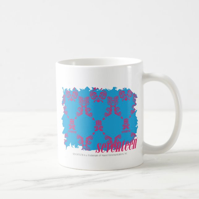 Taza De Café Magenta-Aguamarina 4 del damasco (Derecha)
