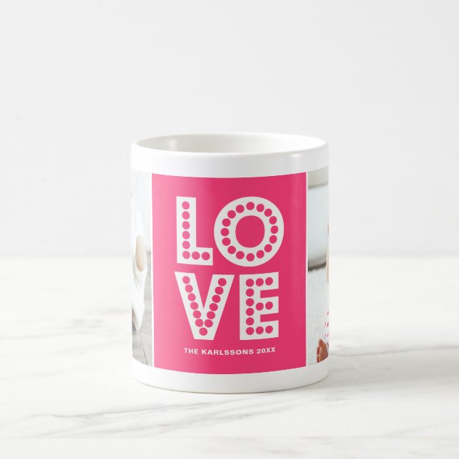 Taza De Café Magenta Love Marquee El día de San Valentín Person (Centro)