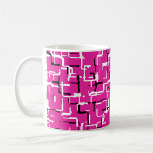 Taza De Café Magenta Purple Pink Black Trendy Pattern