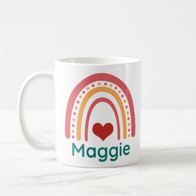 Taza De Café Maggie Vintage Boho Rainbow (Izquierda)