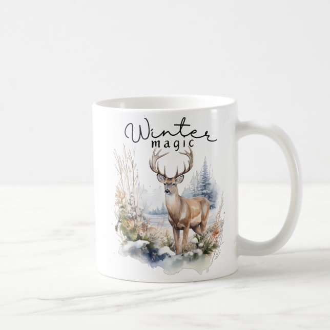 Taza De Café Magia/ciervo de invierno (Derecha)