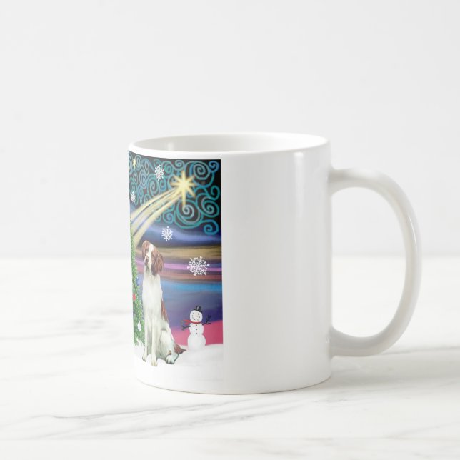 Taza De Café Magia de Navidad Brittany Spaniel (Derecha)