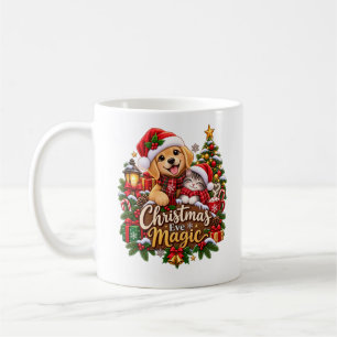 Taza De Café Magia de Nochebuena – Café festivo con perro y gat