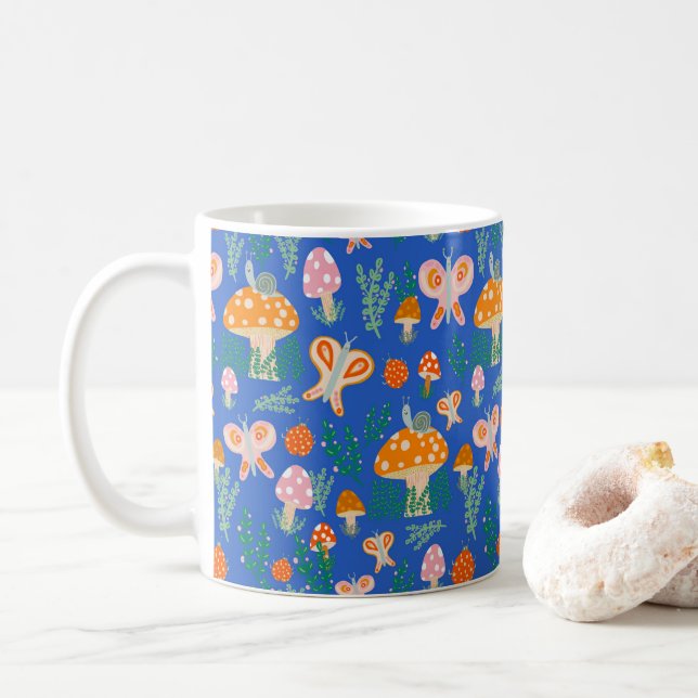 Taza De Café Magia Mushrooms Cute Butterflies Sniceps Ladybugs (Con donut)