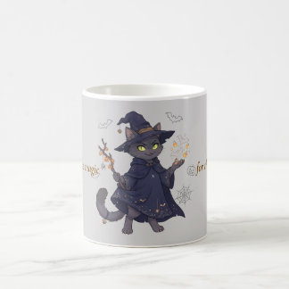 Taza de café mágica de gato lindo de Halloween