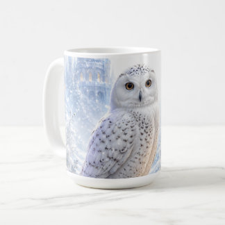 Taza De Café Mágica Lechuza de Búho Nevado en Invierno