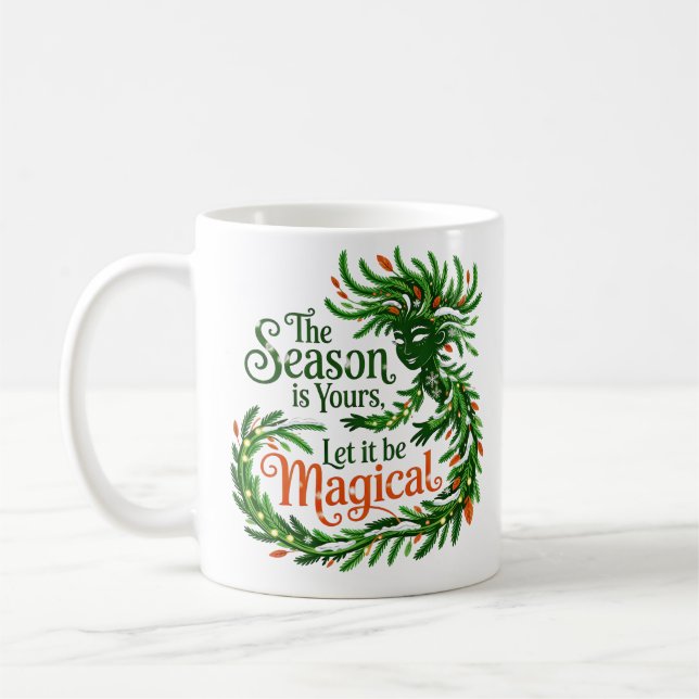 Taza De Café Magical Forest Queen Cozy Christmas Drinkware gift (Izquierda)