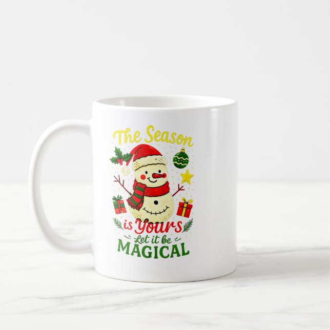 Taza De Café Magical Snowman Classic Christmas Cozy Winter Vibe (Izquierda)
