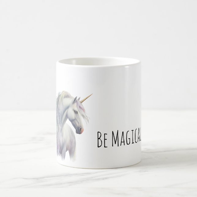 Taza De Café Magical White Gold Horn Unicorn  (Centro)