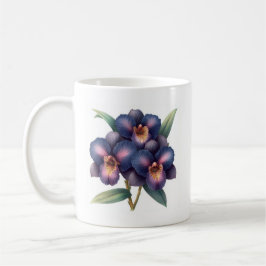 Taza De Café Magnífica orquídea clásica azul y magenta