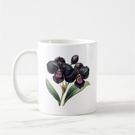 Taza De Café Magnífica orquídea negra y magenta