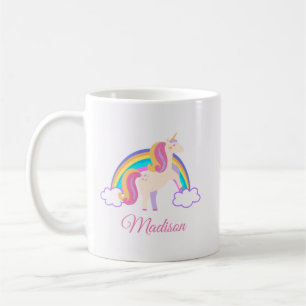 Taza De Café Magnífico arcoiris Unicornio Personalizado