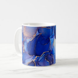 Taza De Café Magnífico arte abstracto de oro azul
