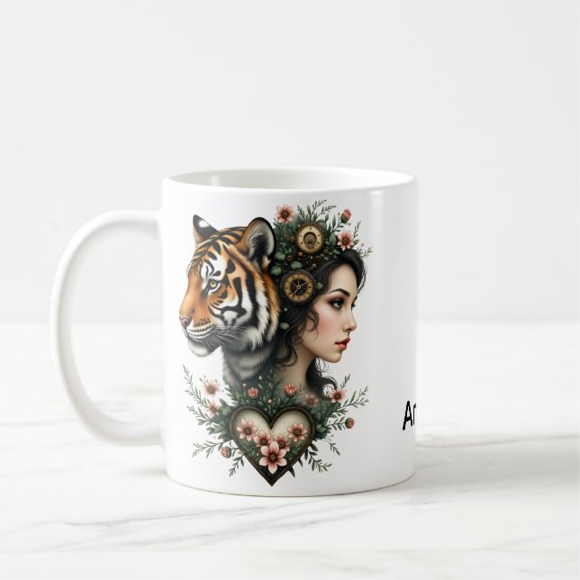 Taza De Café Magnífico mundo floral de steampunk (Izquierda)