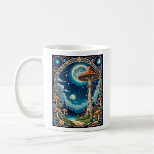 Taza De Café Magnífico Mushroom Fantasy Moonlit Forest