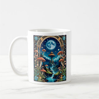 Taza De Café Magnífico Mushroom Fantasy Moonlit Forest