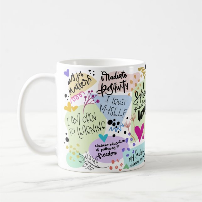 Taza De Café Magnífico regalo de Afirmación Diaria del Profesor (Izquierda)