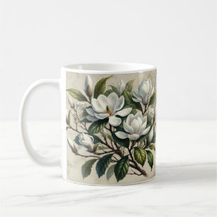 Taza De Café Magnolia blanca Vintage