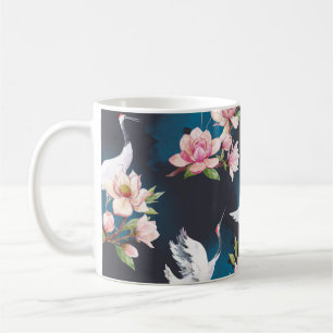 Taza De Café Magnolia de la Cruz Roja: acuarela japonesa.