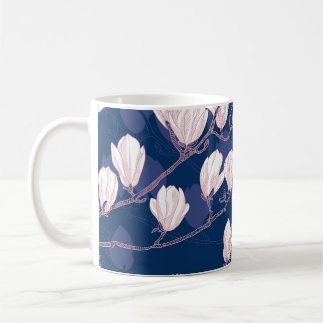 Taza De Café Magnolia Elegance: El florecimiento de la primaver (Izquierda)