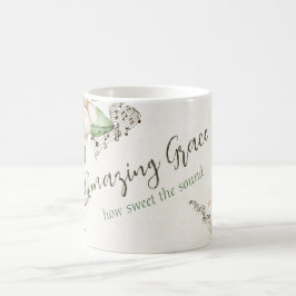 Taza De Café Magnolia elegante acuarela 'Amazing Grace'