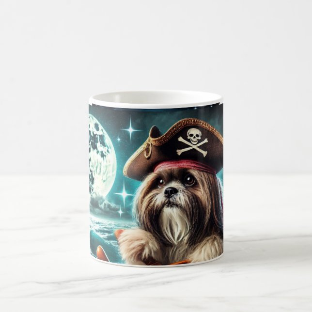Taza De Café Magnum el tazón del Pirata Shih Tzu (Centro)
