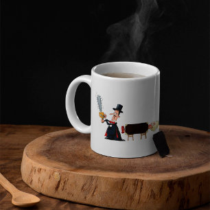 Taza De Café Mago serrando a una mujer por la mitad