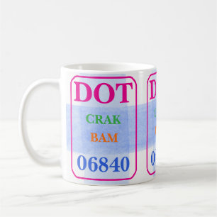 Taza De Café Mahjong Dot Crak Bam Negrita Colores Acuáticos Che