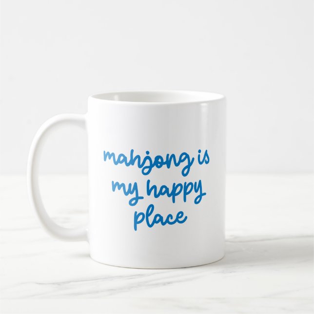 Taza De Café Mahjong Lover Gift Funny Blue Game Night (Izquierda)