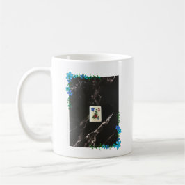 Taza De Café Mahjong Mug con acento floral azul
