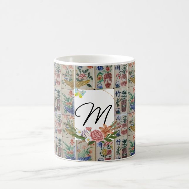 Taza De Café Mahjong Mug Floral (Centro)