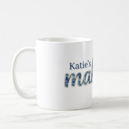 Taza De Café Mahjong personalizado floral Chinoiserie Azul